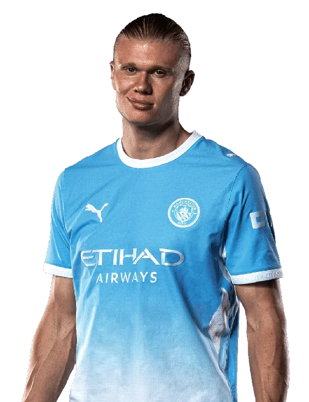 Chân dung chính diện Erling Haaland trên hồ sơ Manchester City