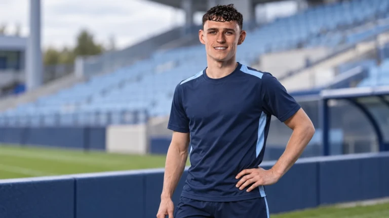 Phil Foden trong không gian chuẩn bị tập luyện minh họa