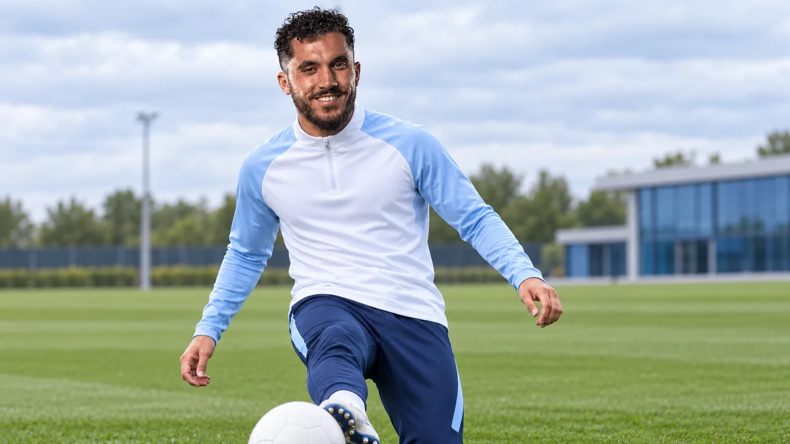 Rayan Cherki trong không gian chuẩn bị tập luyện của Manchester City